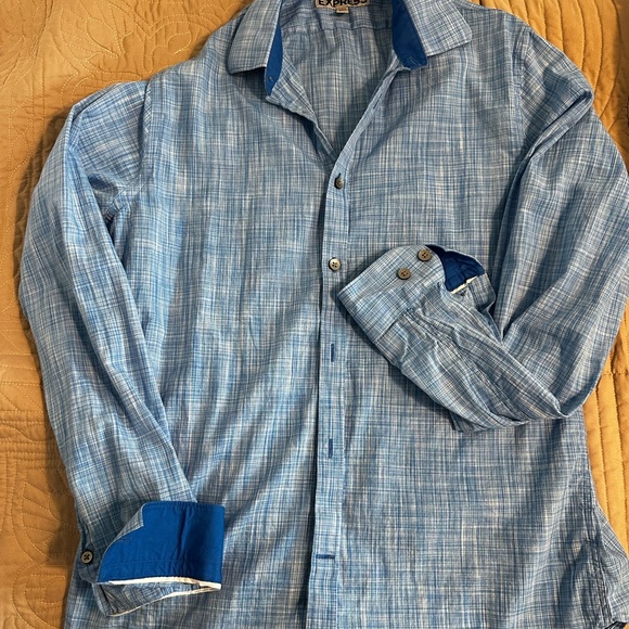 Express Men’s Fitted Button Down Shirt - Picture 2 of 3